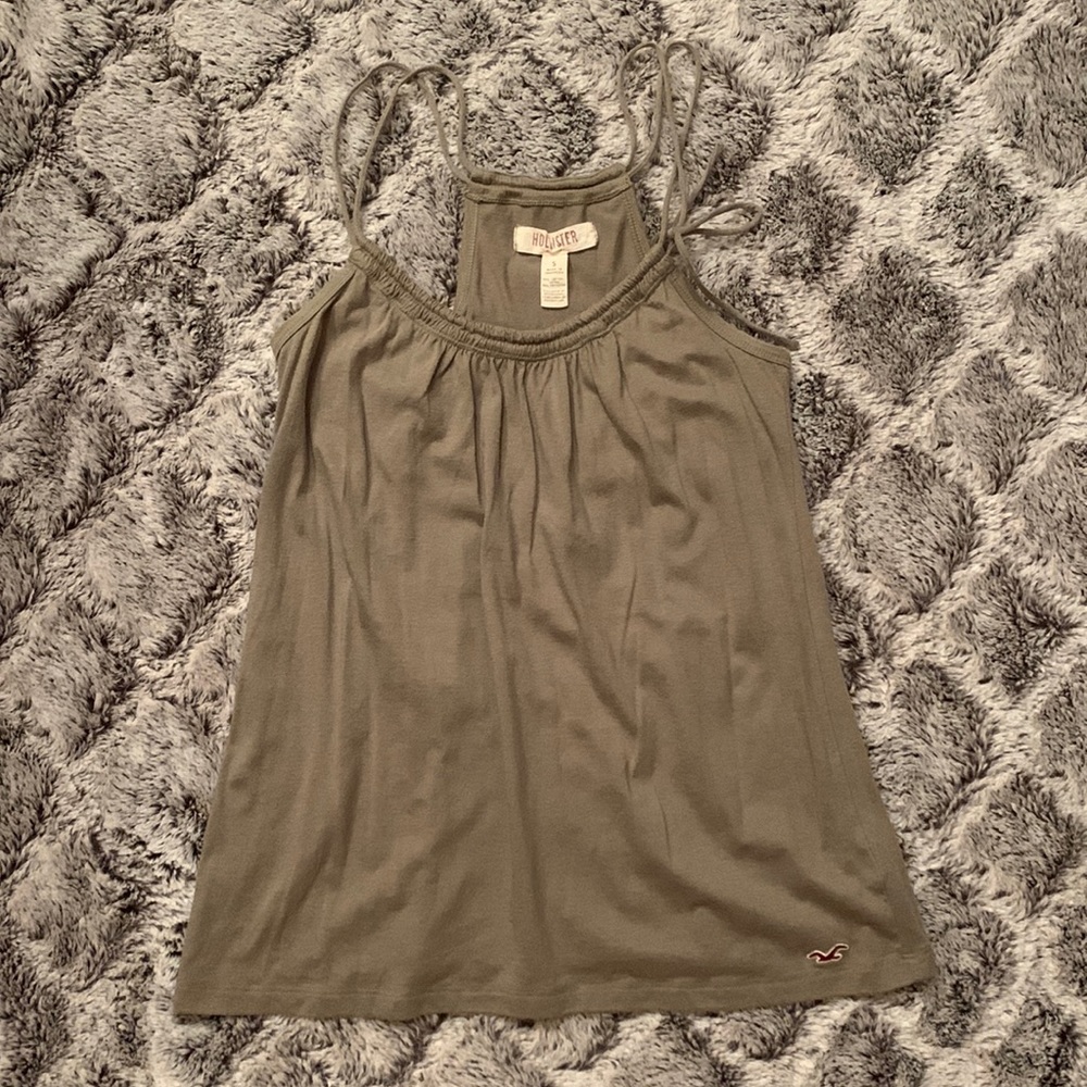 HOLLISTER green tank top with adjustable straps